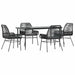Set de sufragerie de grădină 5 piese neagră Sticlă Poly Rattan - WALTI WALTI