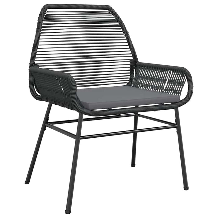 Set de sufragerie de grădină 5 piese neagră Sticlă Poly Rattan - WALTI WALTI