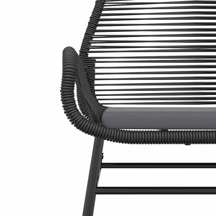 Set de sufragerie de grădină 5 piese neagră Sticlă Poly Rattan - WALTI WALTI