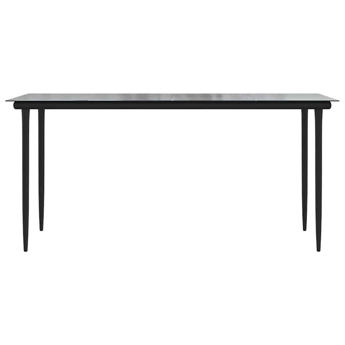 Set de sufragerie de grădină 5 piese neagră Sticlă Poly Rattan - WALTI WALTI