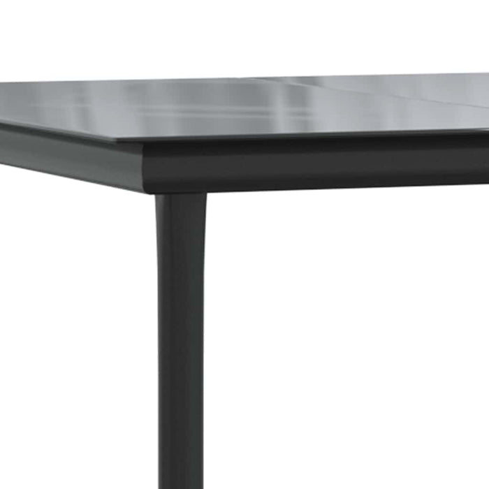 Set de sufragerie de grădină 5 piese neagră Sticlă Poly Rattan - WALTI WALTI
