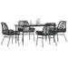 Set de sufragerie de grădină 5 piese neagră Sticlă Poly Rattan - WALTI WALTI