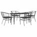 Set de sufragerie de grădină 5 piese neagră Sticlă Poly Rattan - WALTI WALTI