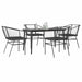 Set de sufragerie de grădină 5 piese neagră Sticlă Poly Rattan - WALTI WALTI