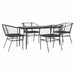 Set de sufragerie de grădină 5 piese neagră Sticlă Poly Rattan - WALTI WALTI