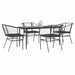 Set de sufragerie de grădină 5 piese neagră Sticlă Poly Rattan - WALTI WALTI