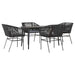 Set de sufragerie de grădină 5 piese neagră Sticlă Poly Rattan - WALTI WALTI