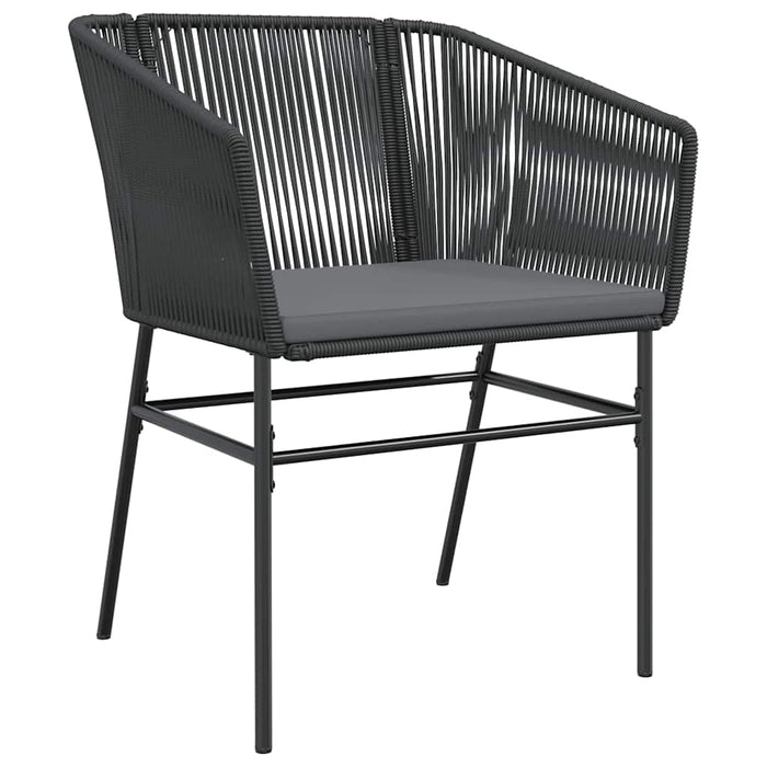 Set de sufragerie de grădină 5 piese neagră Sticlă Poly Rattan - WALTI WALTI
