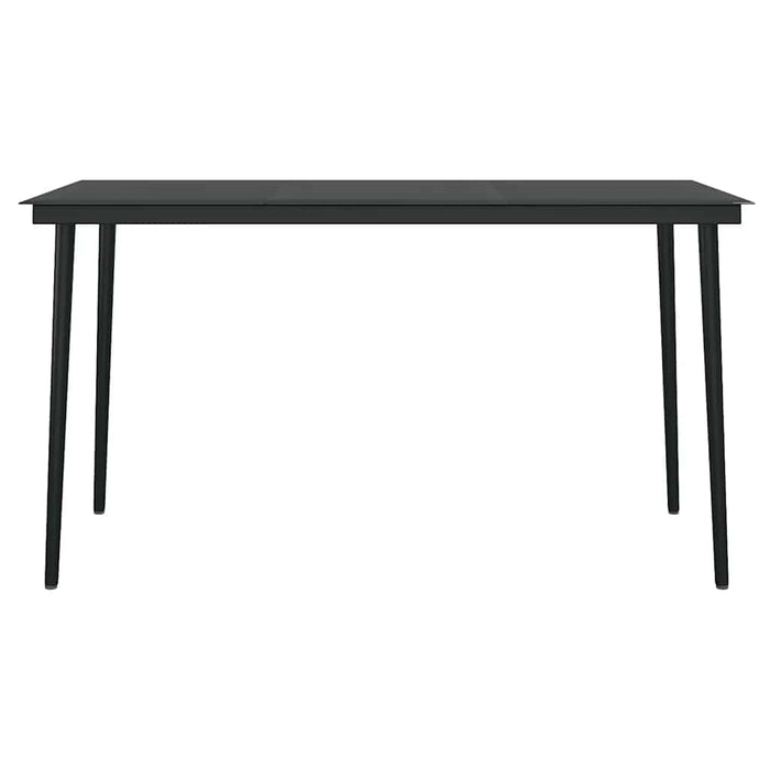 Set de sufragerie de grădină 5 piese neagră Sticlă Poly Rattan - WALTI WALTI