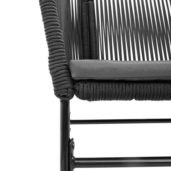 Set de sufragerie de grădină 5 piese neagră Sticlă Poly Rattan - WALTI WALTI