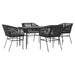 Set de sufragerie de grădină 5 piese neagră Sticlă Poly Rattan - WALTI WALTI