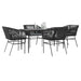 Set de sufragerie de grădină 5 piese neagră Sticlă Poly Rattan - WALTI WALTI