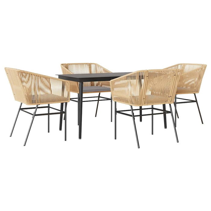Set mobilier de grădină cu perne 5 piese maro sticlă polirattan - WALTI WALTI