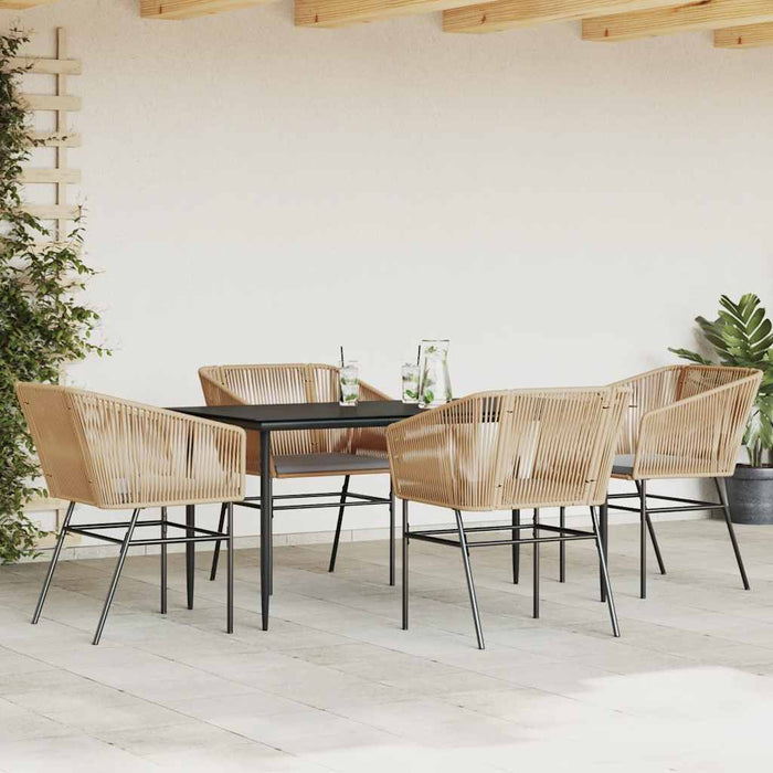 Set mobilier de grădină cu perne 5 piese maro sticlă polirattan - WALTI WALTI