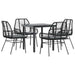 Set de sufragerie de grădină 5 piese neagră Sticlă Poly Rattan - WALTI WALTI