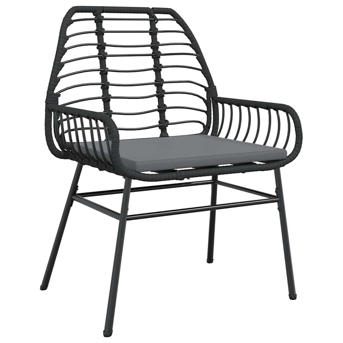 Set de sufragerie de grădină 5 piese neagră Sticlă Poly Rattan - WALTI WALTI