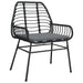 Set de sufragerie de grădină 5 piese neagră Sticlă Poly Rattan - WALTI WALTI