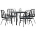 Set de sufragerie de grădină 5 piese neagră Sticlă Poly Rattan - WALTI WALTI