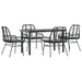 Set de sufragerie de grădină 5 piese neagră Sticlă Poly Rattan - WALTI WALTI