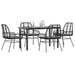 Set de sufragerie de grădină 5 piese neagră Sticlă Poly Rattan - WALTI WALTI