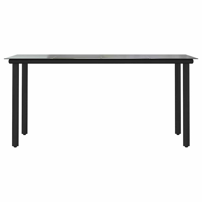 Set de sufragerie de grădină 5 piese neagră Sticlă Poly Rattan - WALTI WALTI