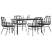 Set de sufragerie de grădină 5 piese neagră Sticlă Poly Rattan - WALTI WALTI