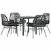 Set de sufragerie de grădină 5 piese neagră Sticlă Poly Rattan - WALTI WALTI