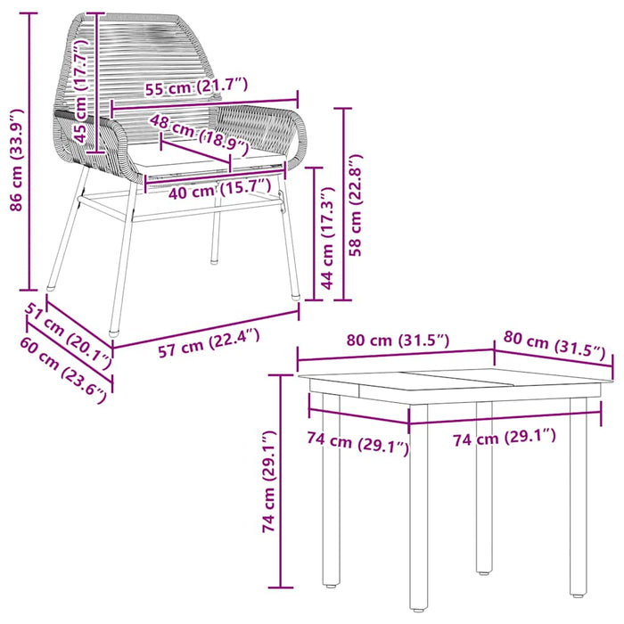 Set de sufragerie de grădină 5 piese neagră Sticlă Poly Rattan - WALTI WALTI