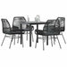 Set de sufragerie de grădină 5 piese neagră Sticlă Poly Rattan - WALTI WALTI