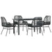 Set de sufragerie de grădină 5 piese neagră Sticlă Poly Rattan - WALTI WALTI
