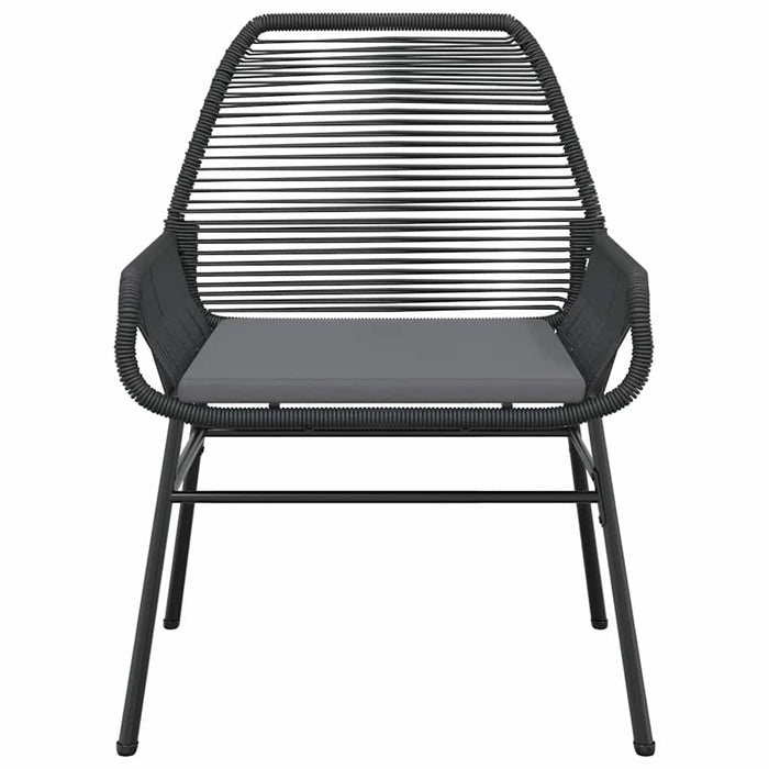 Set de sufragerie de grădină 5 piese neagră Sticlă Poly Rattan - WALTI WALTI
