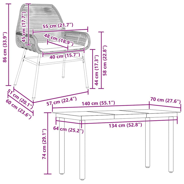 Set de sufragerie de grădină 5 piese neagră Sticlă Poly Rattan - WALTI WALTI