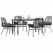 Set de sufragerie de grădină 5 piese neagră Sticlă Poly Rattan - WALTI WALTI