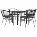 Set de sufragerie de grădină 5 piese neagră Sticlă Poly Rattan - WALTI WALTI