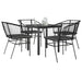 Set de sufragerie de grădină 5 piese neagră Sticlă Poly Rattan - WALTI WALTI