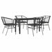 Set de sufragerie de grădină 5 piese neagră Sticlă Poly Rattan - WALTI WALTI