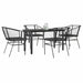 Set de sufragerie de grădină 5 piese neagră Sticlă Poly Rattan - WALTI WALTI