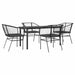Set de sufragerie de grădină 5 piese neagră Sticlă Poly Rattan - WALTI WALTI