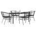 Set de sufragerie de grădină 5 piese neagră Sticlă Poly Rattan - WALTI WALTI