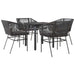 Set de sufragerie de grădină 5 piese neagră Sticlă Poly Rattan - WALTI WALTI