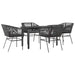 Set de sufragerie de grădină 5 piese neagră Sticlă Poly Rattan - WALTI WALTI