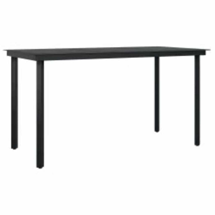 Set de sufragerie de grădină 5 piese neagră Sticlă Poly Rattan - WALTI WALTI