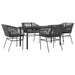 Set de sufragerie de grădină 5 piese neagră Sticlă Poly Rattan - WALTI WALTI