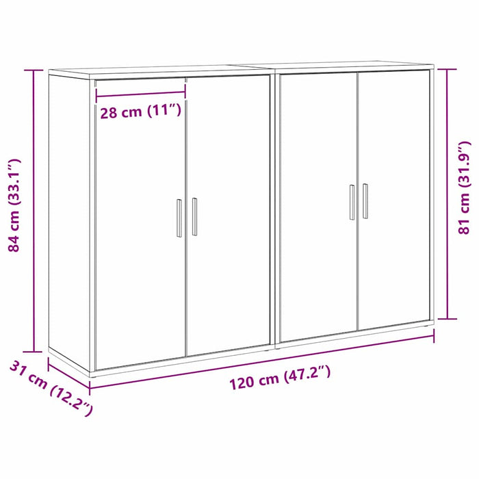 Bufet cu raft cu depozitare cu ușă Lemn vechi 60 x 31 x 84 cm Lemn compozit - WALTI WALTI