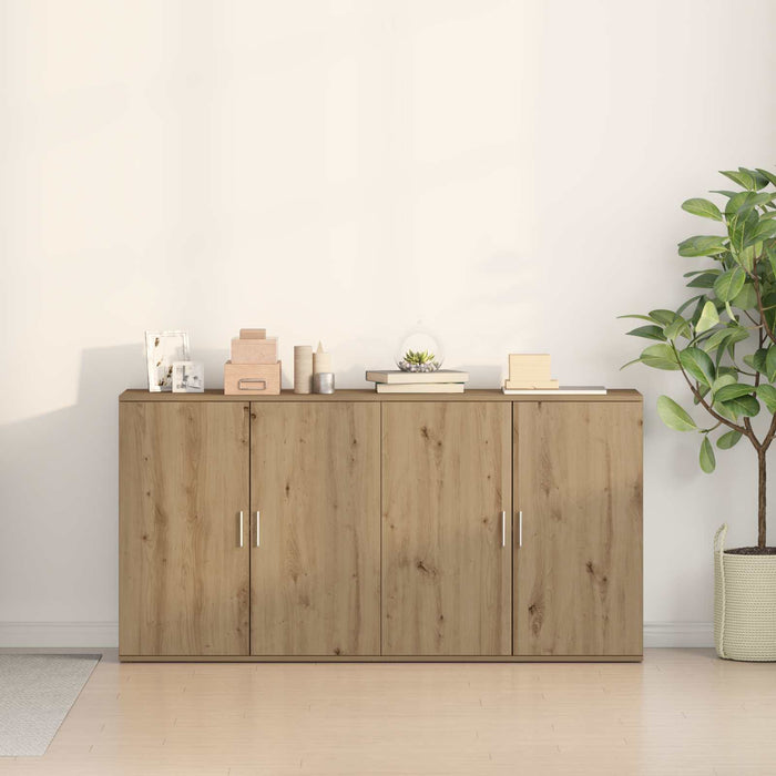 Bufet 2 pcs Stejar Artizanal 79 x 38 x 80 cm Lemn compozit WALTI