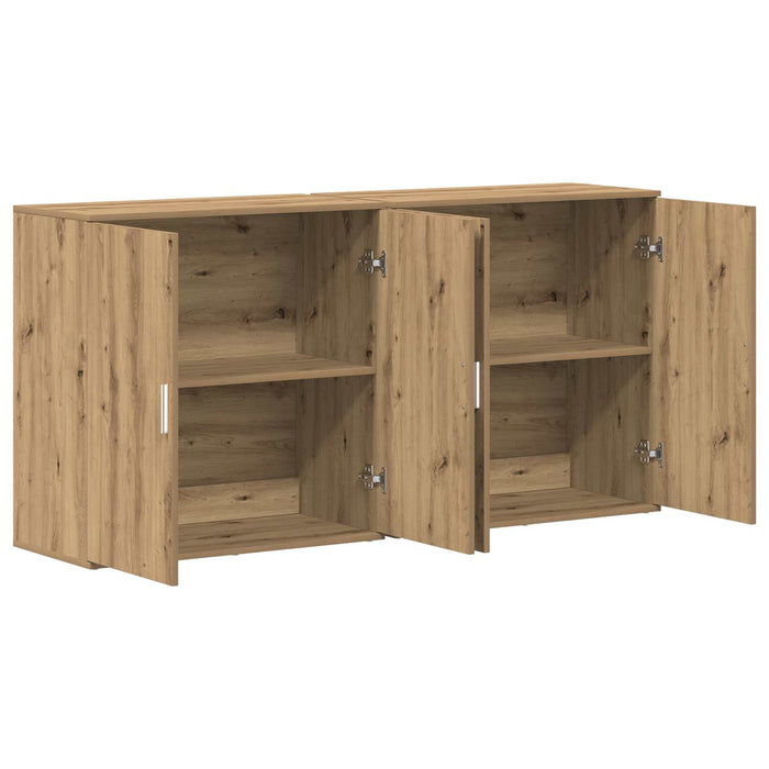 Bufet 2 pcs Stejar Artizanal 79 x 38 x 80 cm Lemn compozit WALTI