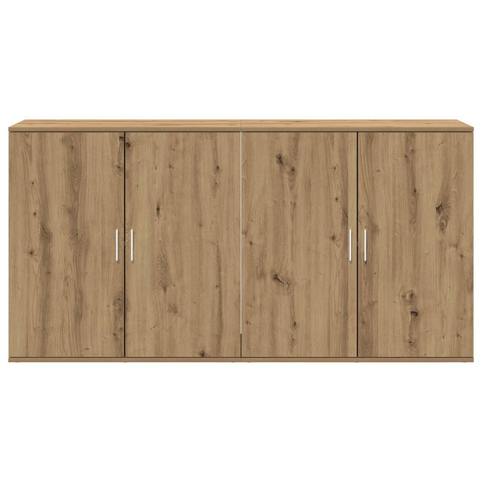 Bufet 2 pcs Stejar Artizanal 79 x 38 x 80 cm Lemn compozit WALTI