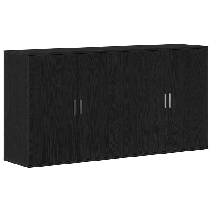Bufet 2 pcs Stejar Negru 79 x 38 x 80 cm Lemn compozit WALTI