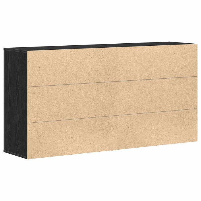Bufet 2 pcs Stejar Negru 79 x 38 x 80 cm Lemn compozit WALTI