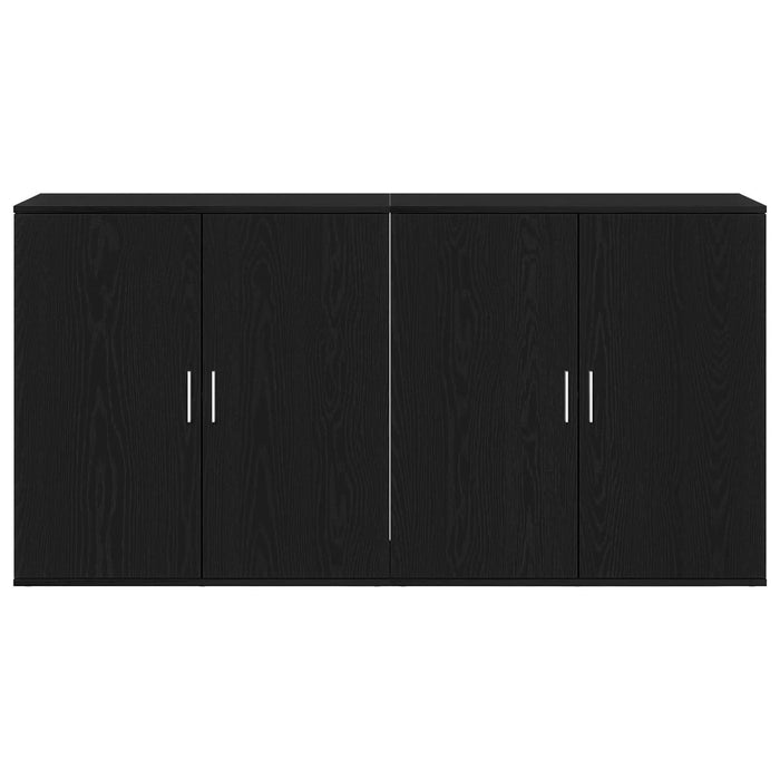 Bufet 2 pcs Stejar Negru 79 x 38 x 80 cm Lemn compozit WALTI